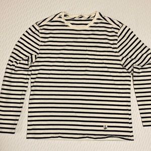 Quaker Marine Mariner Knit Striped Breton Shirt Size L